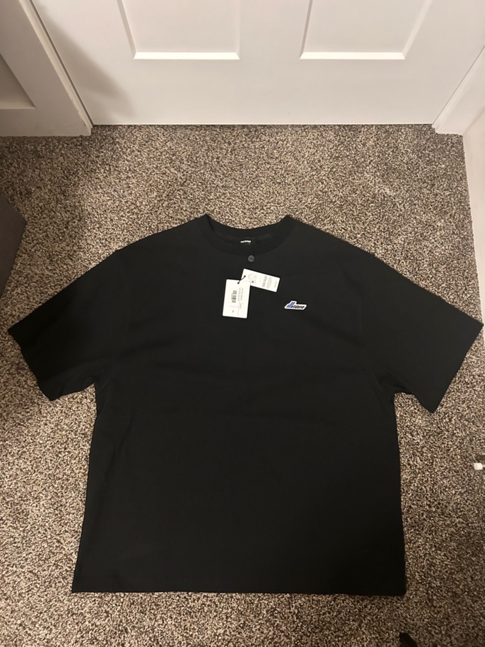 WE11done Black Men's Short-Sleeve Logo T-Shirt